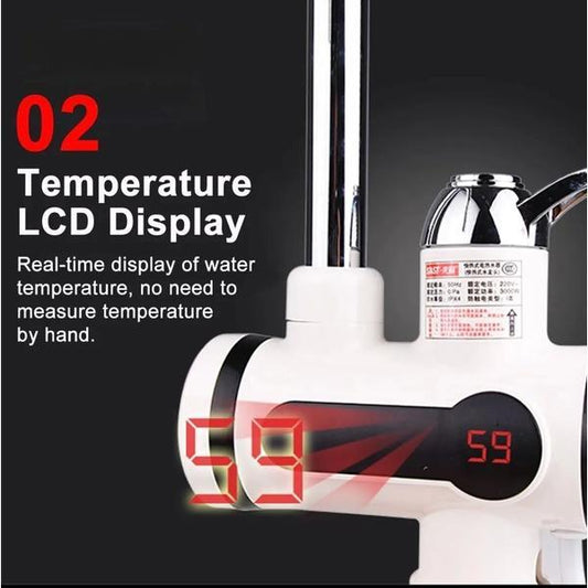 Instant Electric Water Heater Tap with Shower | Digital Temperature Display